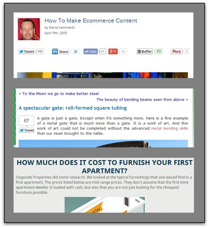 Samples of content marketing